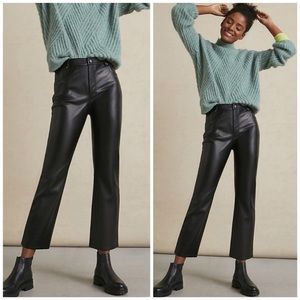Avec les filles - high rise straight leg faux leather pant